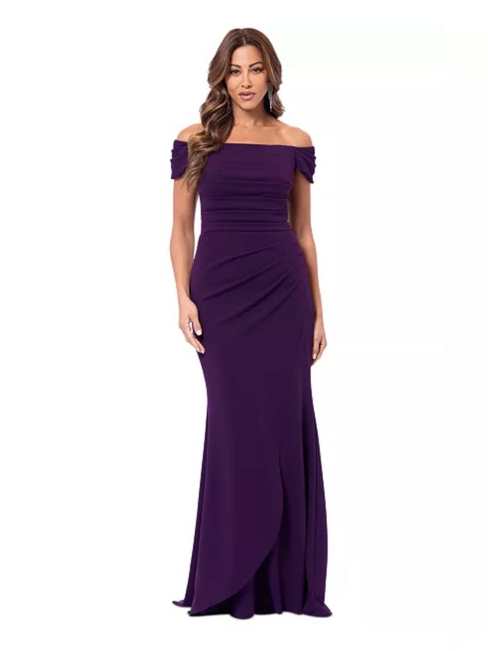 XSCAPE
Women's Ruched Off-The-Shoulder Long Dress